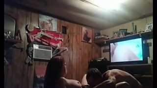 Sexy wife gets supper wet watching porn